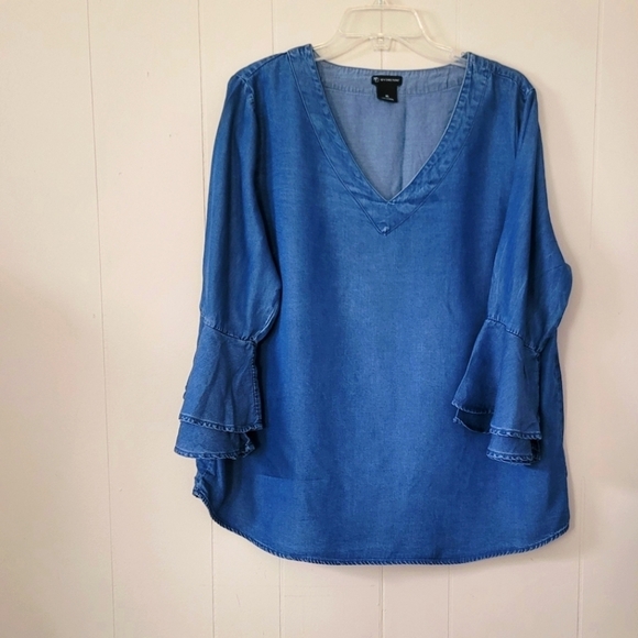 NEW DIRECTIONS XL JEAN BLOUSE - Picture 1 of 4